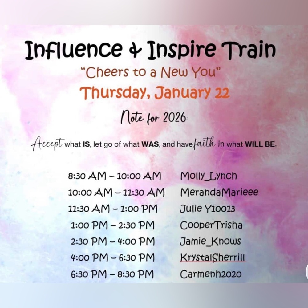 January 22,‎ 2026 Raid Train Influence & Inspire 830am Eastern